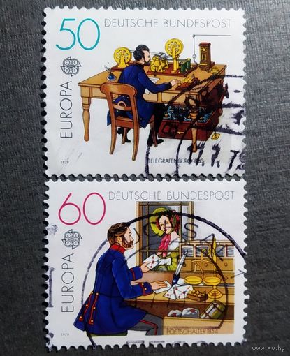 Марки Германия 1979 год История почты Серия из 2-х марок