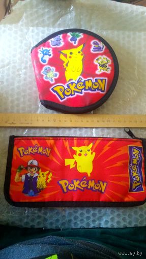 Пенал и футляр для дисков. Покемон. Pokemon. 2шт..