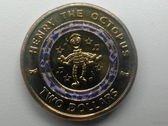 Австралия 2 доллара чек. блеск