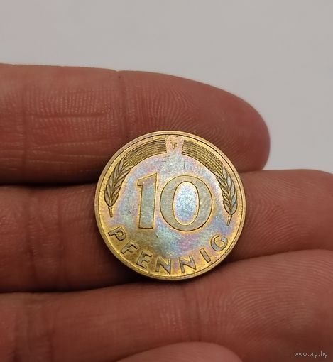 10 пфеннигов 1989г. (F). Германия.