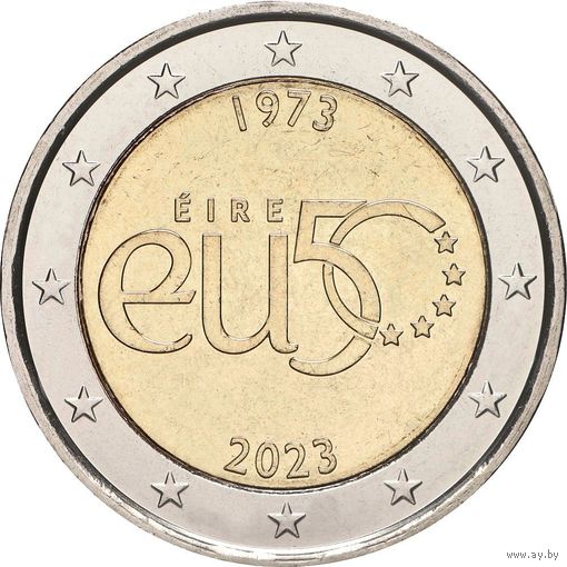 2 евро 2019 Ирландия 50 лет в ЕС UNC из ролла