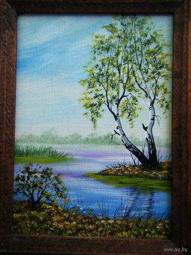 Картина РАЗЛИВ. двп. холст. масло.