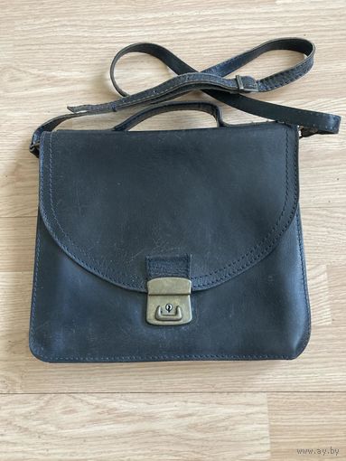 Деловая сумка, натуральная кожа, ретро