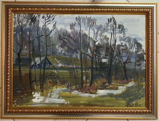 Юзвук В.С. "Пейзаж", К/М. 35х49 см.