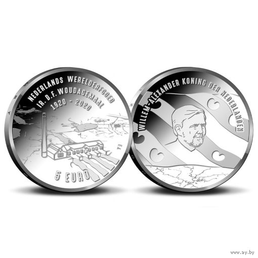 100 лет паровой насосной станции Ваудагемал. BU: Brilliant Uncirculated в coincard