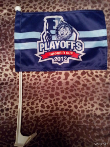 Авто/Флажок - Двухсторонний - С Логотипами - "Плей-Офф и Хоккейный Клуб "Динамо" Минск".