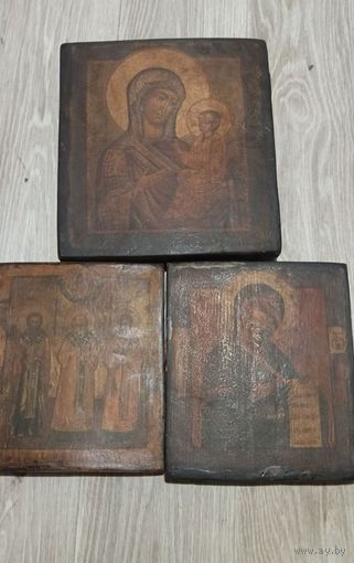 Иконы лот икона богоматерь икона святые дерево