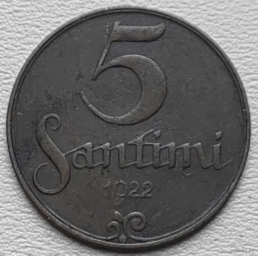 Латвия 5 сантимов 1922