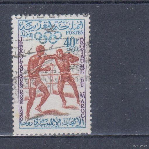 [647] Марокко 1960. Спорт.Летние Олимпийские игры.Бокс. Гашеная марка.
