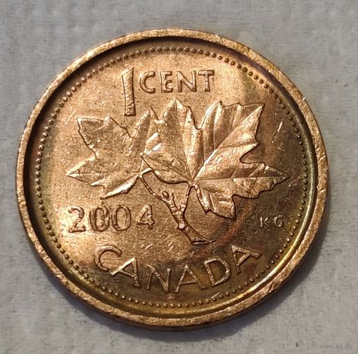 Канада 1 цент, 2004 Не магнетик (14-16-11)