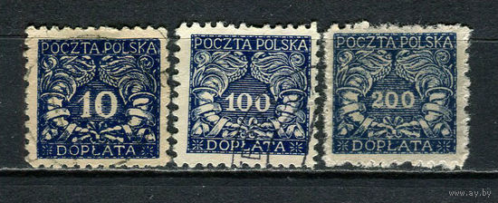 Польша - 1919 - Цифры. Dienstmarken - 3 марки. Гашеные.  (Лот 1JJ)-TG2P35