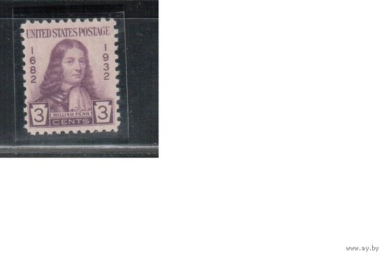 США-1932, (Скотт.724), ** , Уильям Пенн (одиночка)