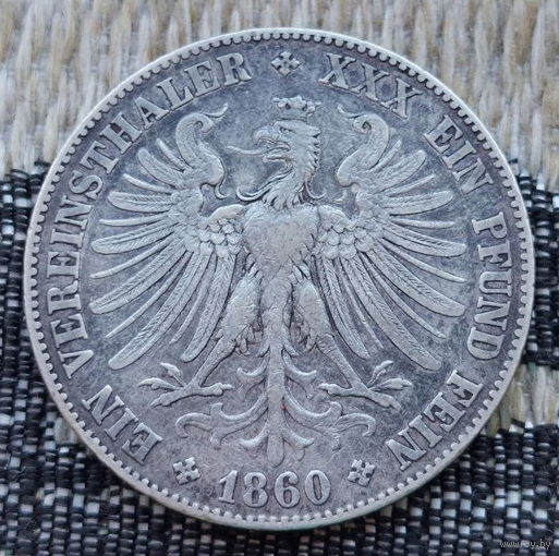 Германия 1 талер 1860 года. Серебро! Предложите свою цену или обмен!