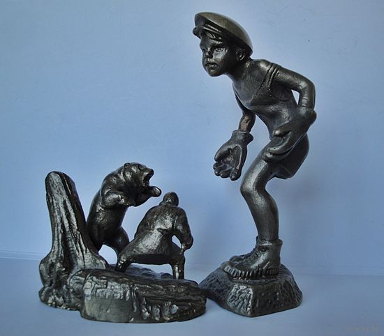 Статуэтка "Охота на медведя" (Нимор, бронза, СССР)