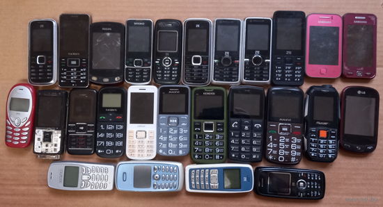 Мобильные телефоны кнопочные и др. всего 70 штук