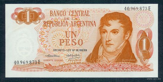 Аргентина 1 песо 1970-1973 год, UNC