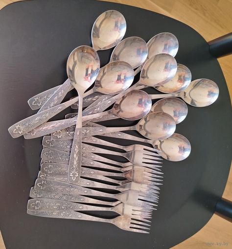 Ложки и вилки мельхиор СССР.