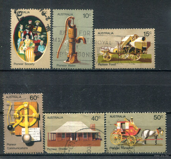 Австралия - 1972г. - жизнь первопроходцев в Австралии - 6 марок - гашёные. #3-WB-85-KS-1