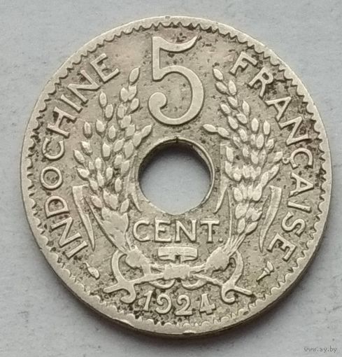 Индокитай Французский 5 сантимов 1924 г.
