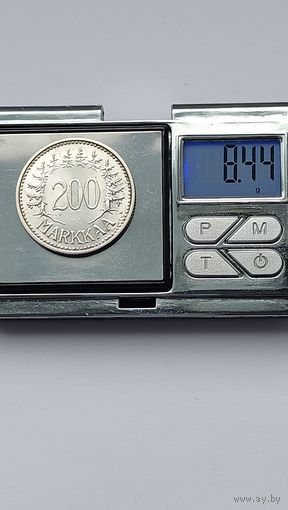 200 марок Финляндия 1956 года. Серебро 500. Монета не чищена. 648