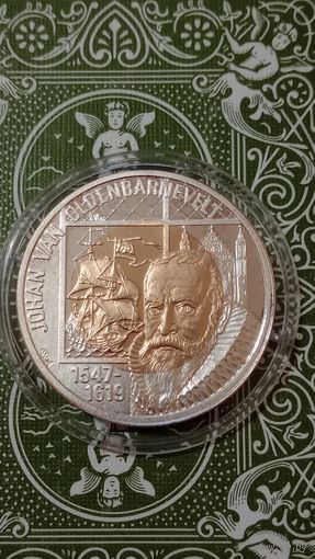 Нидерланды 10 евро1997 парусник Oldenbarnevelt серебро биметалл