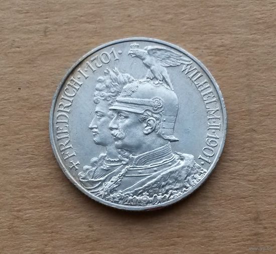Пруссия/Герм.империя, 2 марки 1901 г., серебро 0.900, 200 лет королевству Пруссия