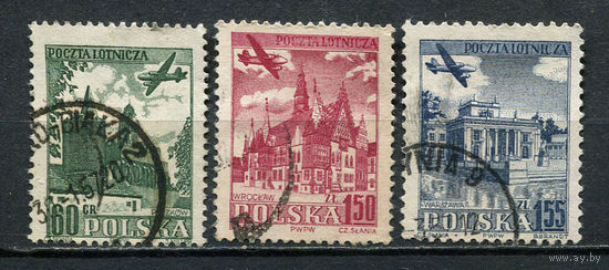 Польша - 1954 - Архитектура и авиация - 3 марки. Гашеные.  (Лот 50Fx)-T25P36