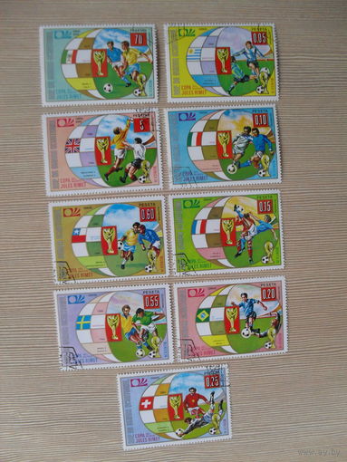 М-4. МАРКИ. 9 ШТ. ФУТБОЛ. 1974. ЭКВАТОРИАЛЬНАЯ ГВИНЕЯ.