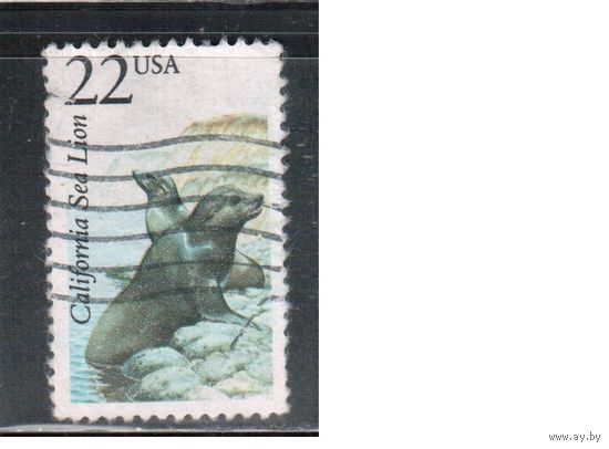 США-1987, (Мих.1925), гаш.,  Фауна, Морские львы