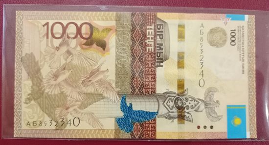 Торг! Казахстан. 1000 тенге 2014 года, подпись Келимбетова, серия АБ, UNC