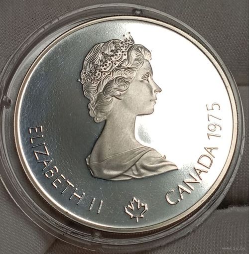 5 дол 1975 (великолепное серебро), Канада "Прыжки в воду", небольшой тираж!