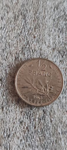 Франция 1/2 франк 1965