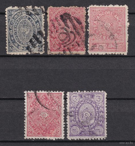 16.BrIn. Британские колонии. Федеративные штаты Индии. Траванкор. 1889 - 20 гг.