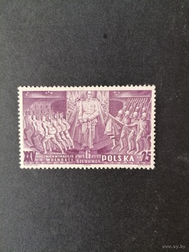 Польша 1939 Марка "Годовщина марша польского легиона" (чистая*, след от наклейки) Mi.356 каталог 1.50 евро