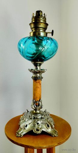 Антикварная керосиновая  лампа Франция Art Nouveau 1890-1910 гг