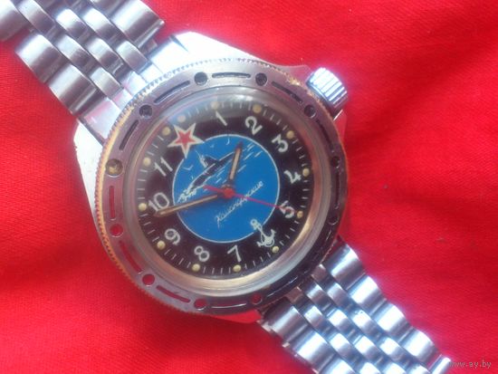 Часы КОМАНДИРСКИЕ 2409 ВОСТОК ПОДЛОДКА из СССР 1990-х с БРАСЛЕТОМ