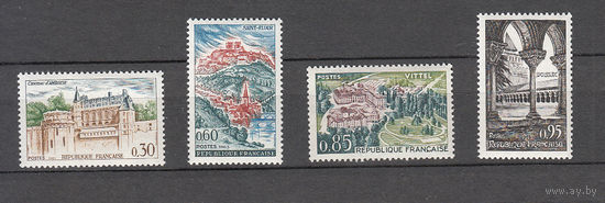 Архитектура. Франция. 1963. 4 марки. Michel N 1444, 1446-1448 (3,5 е).