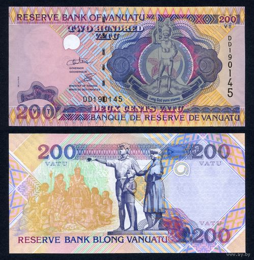 Вануату 200 вату 2006 г. (P-8c, UNC) [De la Rue, Odo Tevi - Sela Molisa, Серия DD]