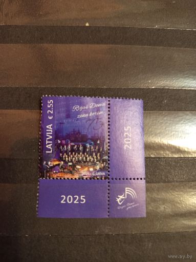2025 Латвия  75-летие Рижского соборного хора мальчиков искусство культура религия чистая без клея без дыр  выпускалась одиночкой (5-8)