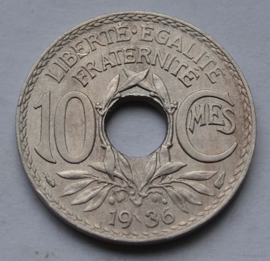 Франция, 10 сантимов 1936 г.