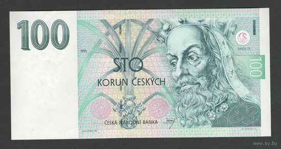 Чехия 100 крон 1995 года. Тип Р-12. Состояние aUNC