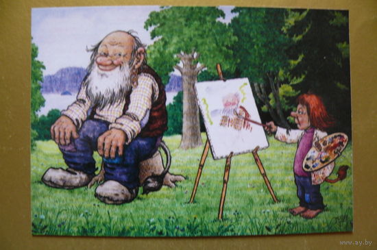 Современная открытка, Rolf Lidberg, чистая; тролли, 93.
