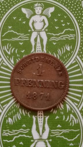 Германия Бавария 1 пфенниг 1871