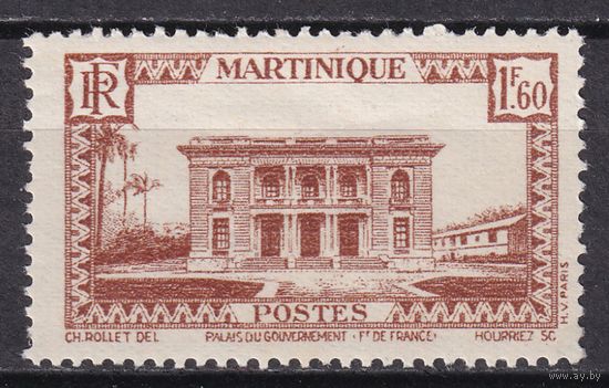 20.FrK. Франция. Колонии. Мартиника. Местные мотивы. 1940 г. 1,6 Fr. Mi.#184.