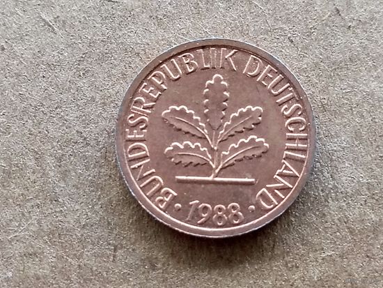 ФРГ 1 пфенниг, 1988"G" (К-U-)
