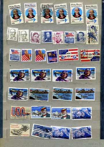 США,  ИЗВЕСТНЫЕ ЛЮДИ,  СБОРНЫЙ ЛОТ 38м по 10коп шт гашеная