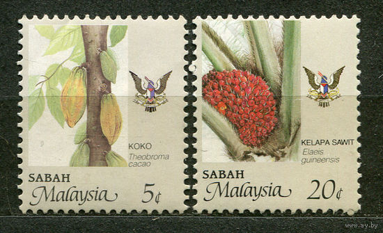 Флора. Фрукты. Малайзия. 1986. Серия 2 марки. Чистые