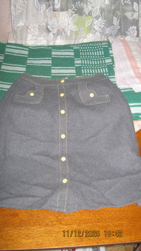 Теплая юбка на пуговицах Modile Exclusif Франция винтаж