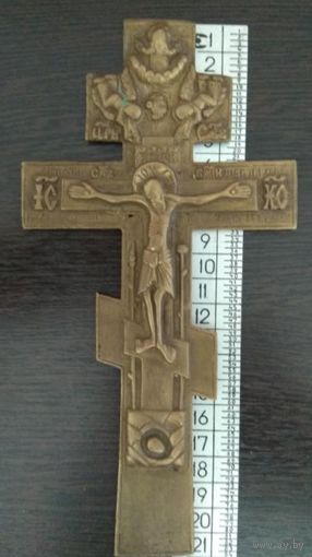 Крест Распятие! Киотный. 19 век! Высокий Рельеф! Без мнц!