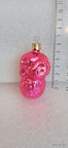 Ёлочная игрушка. Барашек розовый. 3-34